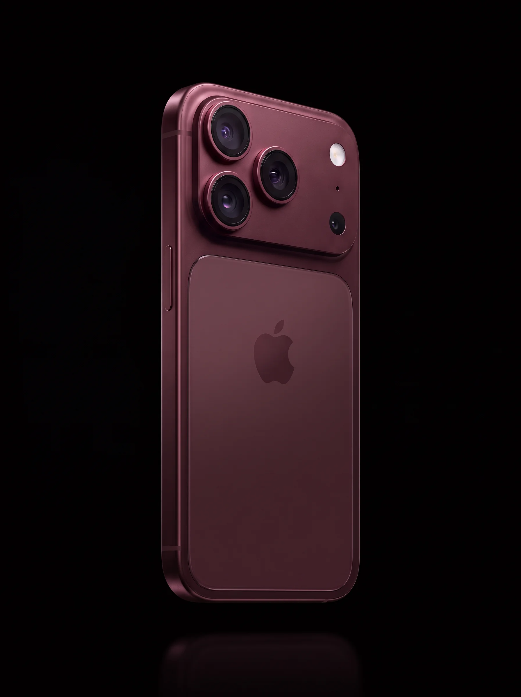 iPhone 18 Pro Max na cor Bordô, visto de trás